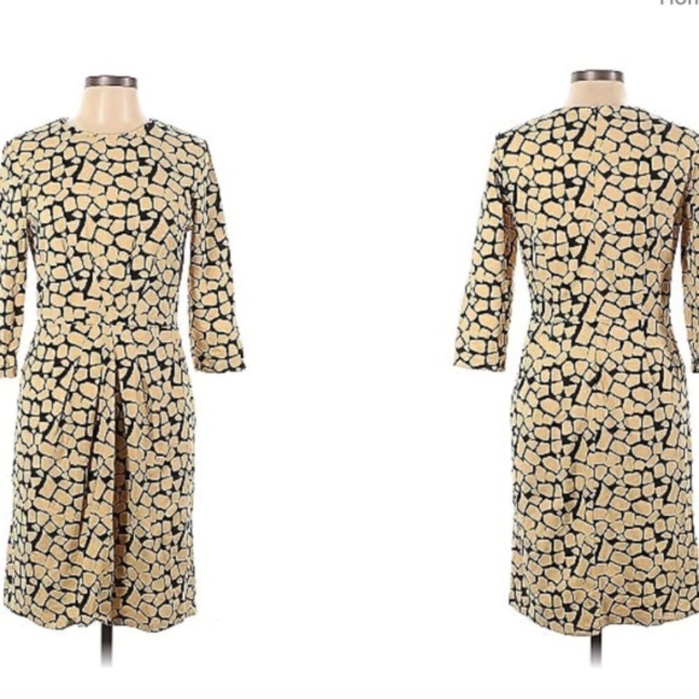 J. McLaughlin giraffe, print sheath dress, half sleeve size medium